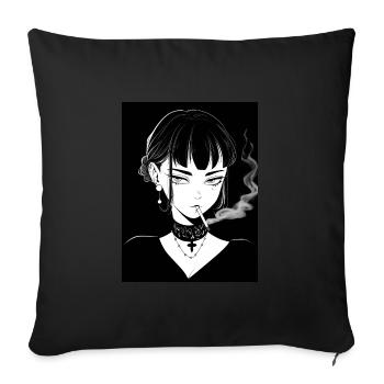 anime, girl, gift, otaku, manga, horror - Sofa pillowcase 17,3'' x 17,3'' (45 x 45 cm) - black - Front
