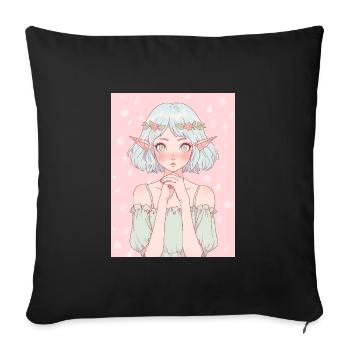 Anime, Anime Girl, Anime Girl, Elf - Sofa pillowcase 17,3'' x 17,3'' (45 x 45 cm) - black - Front