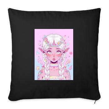 Cadeau de fille d’anime - Housse de coussin décorative 45 x 45 cm - noir - Devant