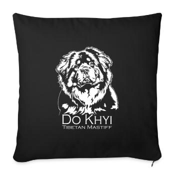 Do Khyi Tibetan Mastiff Portrait Dogs Wilsigns - Sofa pillowcase 17,3'' x 17,3'' (45 x 45 cm) - black - Front