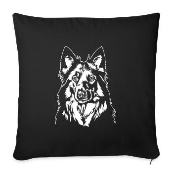Portrait de berger de Bohême Berger allemand Wilsigns - Housse de coussin décorative 45 x 45 cm - noir - Devant