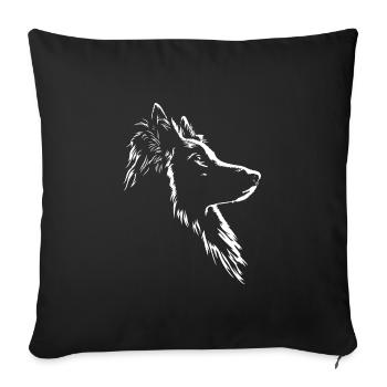 Belge Tervueren Silhouette Chien Chiens Wilsigns - Housse de coussin décorative 45 x 45 cm - noir - Devant