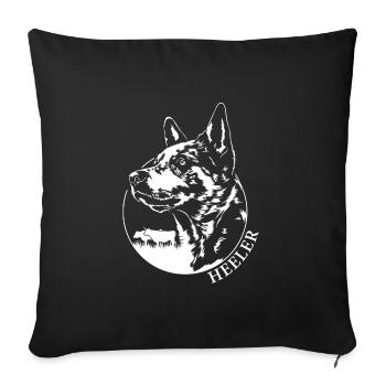 Heeler Portrait Hund Hunde Cattle Dog Wilsigns - Sofakissenbezug 45 x 45 cm - Schwarz - Vorne