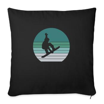 Snowboarder Winter Sports Snow - Sofa pillowcase 17,3'' x 17,3'' (45 x 45 cm) - black - Front