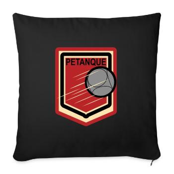 Logo de boules Petanque - Housse de coussin décorative 45 x 45 cm - noir - Devant