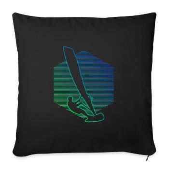 Women's Surfing Men Windsurfer Windsurf Windsurfing Windsurfing - Sofa pillowcase 17,3'' x 17,3'' (45 x 45 cm) - black - Front