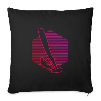 Women's Surfing Surfer Windsurfer Men Windsurfing - Sofa pillowcase 17,3'' x 17,3'' (45 x 45 cm) - black - Front