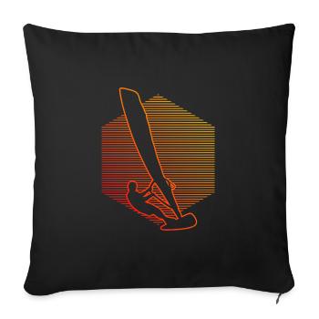Women's Surfing Windsurfer Surfer Men Windsurf - Sofa pillowcase 17,3'' x 17,3'' (45 x 45 cm) - black - Front