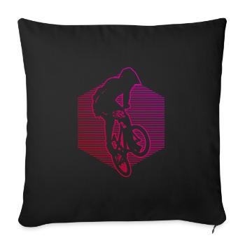 BMX vélo cyclisme femmes bmx hommes vélo - Housse de coussin décorative 45 x 45 cm - noir - Devant