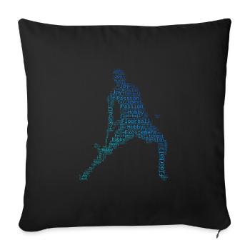 Women's Hockey Floorball Indoor Bandy - Sofa pillowcase 17,3'' x 17,3'' (45 x 45 cm) - black - Front