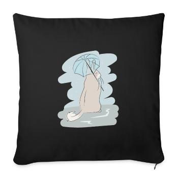 Design illustré avec Viscacha - Housse de coussin décorative 45 x 45 cm - noir - Devant