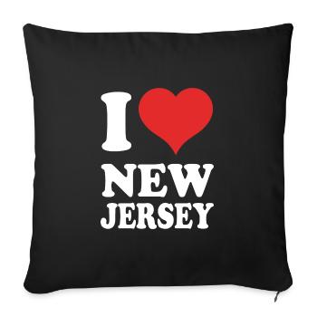 New Jersey - Sofa pillowcase 17,3'' x 17,3'' (45 x 45 cm) - black - Front