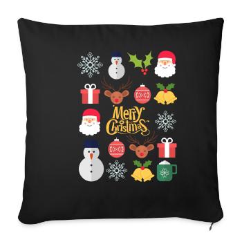 Amis de Noël joyeux Noël - Housse de coussin décorative 45 x 45 cm - noir - Devant