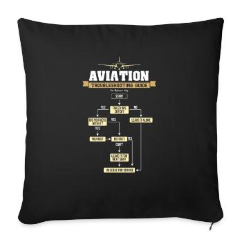 Aviation Troubleshooting Guide Airplane Gift Shirt - Sofa pillowcase 17,3'' x 17,3'' (45 x 45 cm) - black - Front
