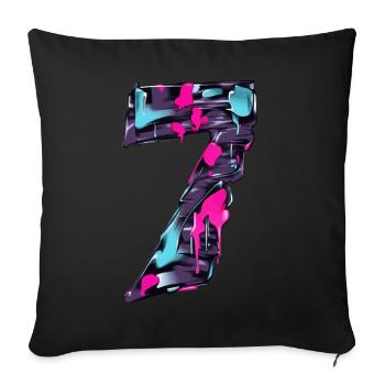 NR. 7 NUMMER 7 COOL 7. GEBURTSTAG - Sofakissenbezug 45 x 45 cm - Schwarz - Vorne