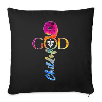 CHURCH CHRISTIANS 9 YEARS JESUS 9TH BIRTHDAY - Sofa pillowcase 17,3'' x 17,3'' (45 x 45 cm) - black - Front