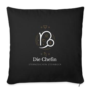 Steinbock Chefin Stil Grafik - Sofakissenbezug 45 x 45 cm - Schwarz - Vorne