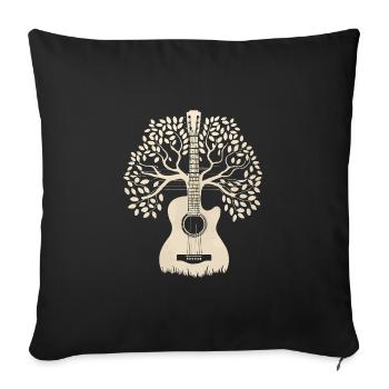 Acoustic Guitar Tree - Guitar Player Guitarist - Housse de coussin décorative 45 x 45 cm - noir - Devant