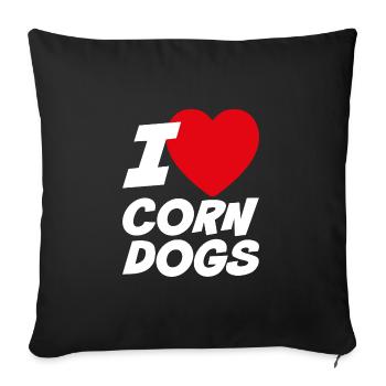 J’adore les chiens de maïs - Housse de coussin décorative 45 x 45 cm - noir - Devant