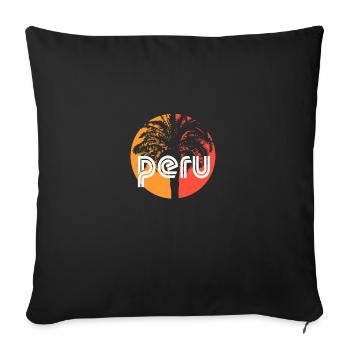 Pérou Vacances Artistique Souvenir Palmier - Housse de coussin décorative 45 x 45 cm - noir - Devant