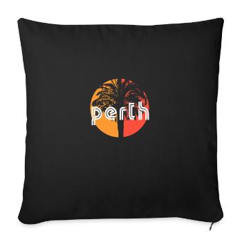 Perth Australie Artistic Vacation Souvenir Palm - Housse de coussin décorative 45 x 45 cm - noir - Devant