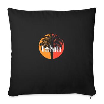 Tahiti Artistic Vacation Souvenir Palm Tree - Sofa pillowcase 17,3'' x 17,3'' (45 x 45 cm) - black - Front