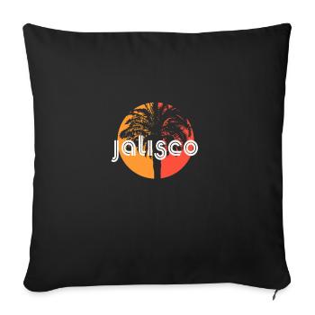 Jalisco Mexique Vacances Artistiques Souvenir Palm - Housse de coussin décorative 45 x 45 cm - noir - Devant