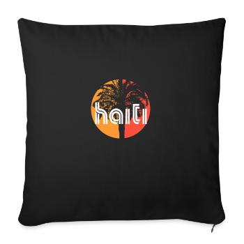 Haiti Artistic Vacation Souvenir Palm Tree - Sofa pillowcase 17,3'' x 17,3'' (45 x 45 cm) - black - Front