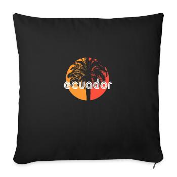 Equateur Artistic Vacances Souvenir Palmier - Housse de coussin décorative 45 x 45 cm - noir - Devant