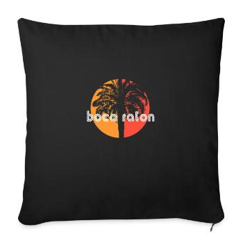 Boca Raton Floride Souvenir de vacances artistiques - Housse de coussin décorative 45 x 45 cm - noir - Devant