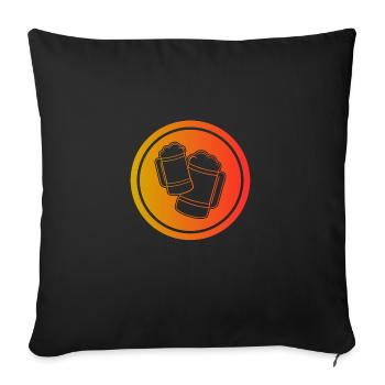 Chope de bière - Housse de coussin décorative 45 x 45 cm - noir - Devant