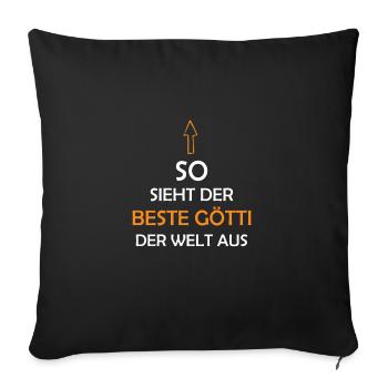 Bester Götti der Welt Firmgötti Taufgötti Geschenk - Sofakissenbezug 45 x 45 cm - Schwarz - Vorne