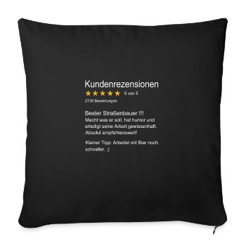 Straßenbauer Zunft - Straßenbauer - Sofakissenbezug 45 x 45 cm - Schwarz - Vorne