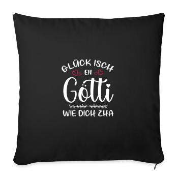 Götti Taufgötti Firmgötti Götti Fragen Götti Werde - Sofakissenbezug 45 x 45 cm - Schwarz - Vorne