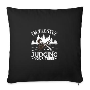 Bûcherons Bûcherons Foresterie - Housse de coussin décorative 45 x 45 cm - noir - Devant