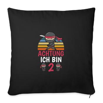 Achtung Ich bin 2 - Sofakissenbezug 45 x 45 cm - Schwarz - Vorne