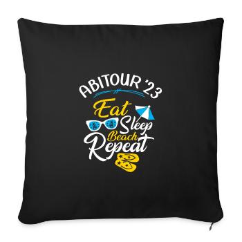 Abitour 2023 Abireise Abifahrt Abitur Party Feier - Sofakissenbezug 45 x 45 cm - Schwarz - Vorne