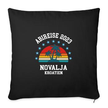 Novalja Abireise Kroatien 2023 Abifahrt Reise Abi - Sofakissenbezug 45 x 45 cm - Schwarz - Vorne