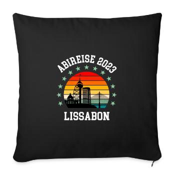 Lissabon 2023 Abireise Klassenfahrt Abi Abifahrt - Sofakissenbezug 45 x 45 cm - Schwarz - Vorne