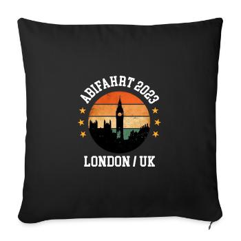 London Abifahrt 2023 Abireise Klassenreise Abitur - Sofakissenbezug 45 x 45 cm - Schwarz - Vorne