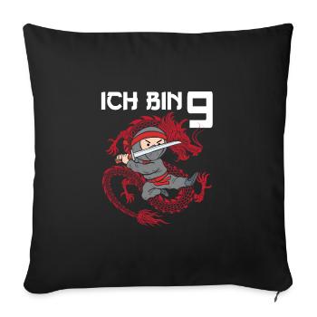 Attention I'm Nine - Sofa pillowcase 17,3'' x 17,3'' (45 x 45 cm) - black - Front