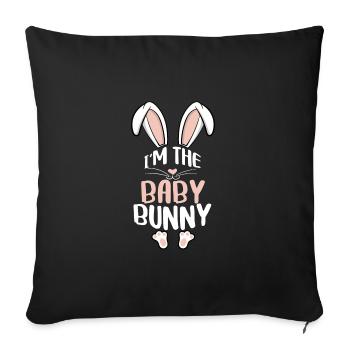 Je suis le bébé lapin - Housse de coussin décorative 45 x 45 cm - noir - Devant