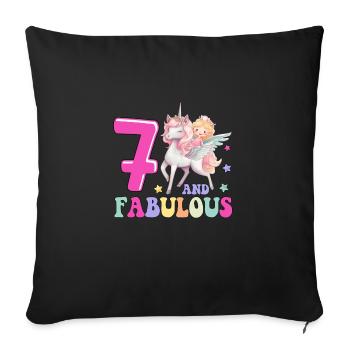 7 And Fabulous - Sofa pillowcase 17,3'' x 17,3'' (45 x 45 cm) - black - Front