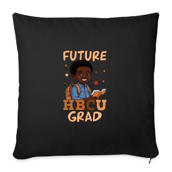 Futur grade HBCU - Housse de coussin décorative 45 x 45 cm - noir - Devant