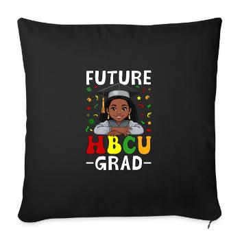 Futur grade HBCU - Housse de coussin décorative 45 x 45 cm - noir - Devant