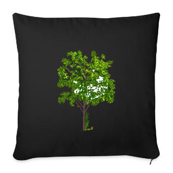 tree - Sofa pillowcase 17,3'' x 17,3'' (45 x 45 cm) - black - Front