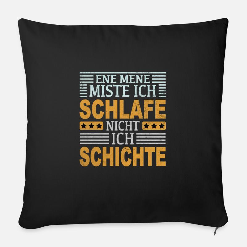 Schicht Schlafen Nachtschicht - Sofakissenbezug 45 x 45 cm - Schwarz