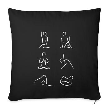 Yoga Poses - Housse de coussin décorative 45 x 45 cm - noir - Devant