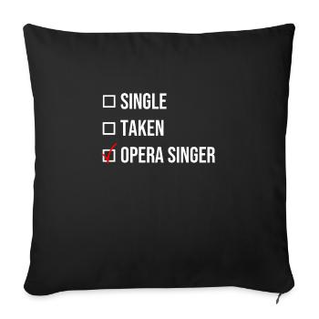 Single Taken Chanteur d’opéra chanteur blanc chanteur - Housse de coussin décorative 45 x 45 cm - noir - Devant