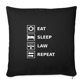 Eat Sleep Law Repeat Lawyer - Sofa pillowcase 17,3'' x 17,3'' (45 x 45 cm) - black - Front